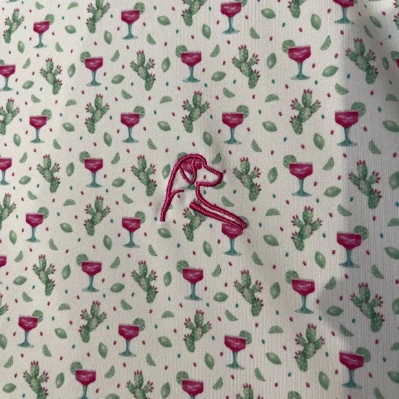 Rhoback White and Pink Polo Shirt - Picture 2 of 4